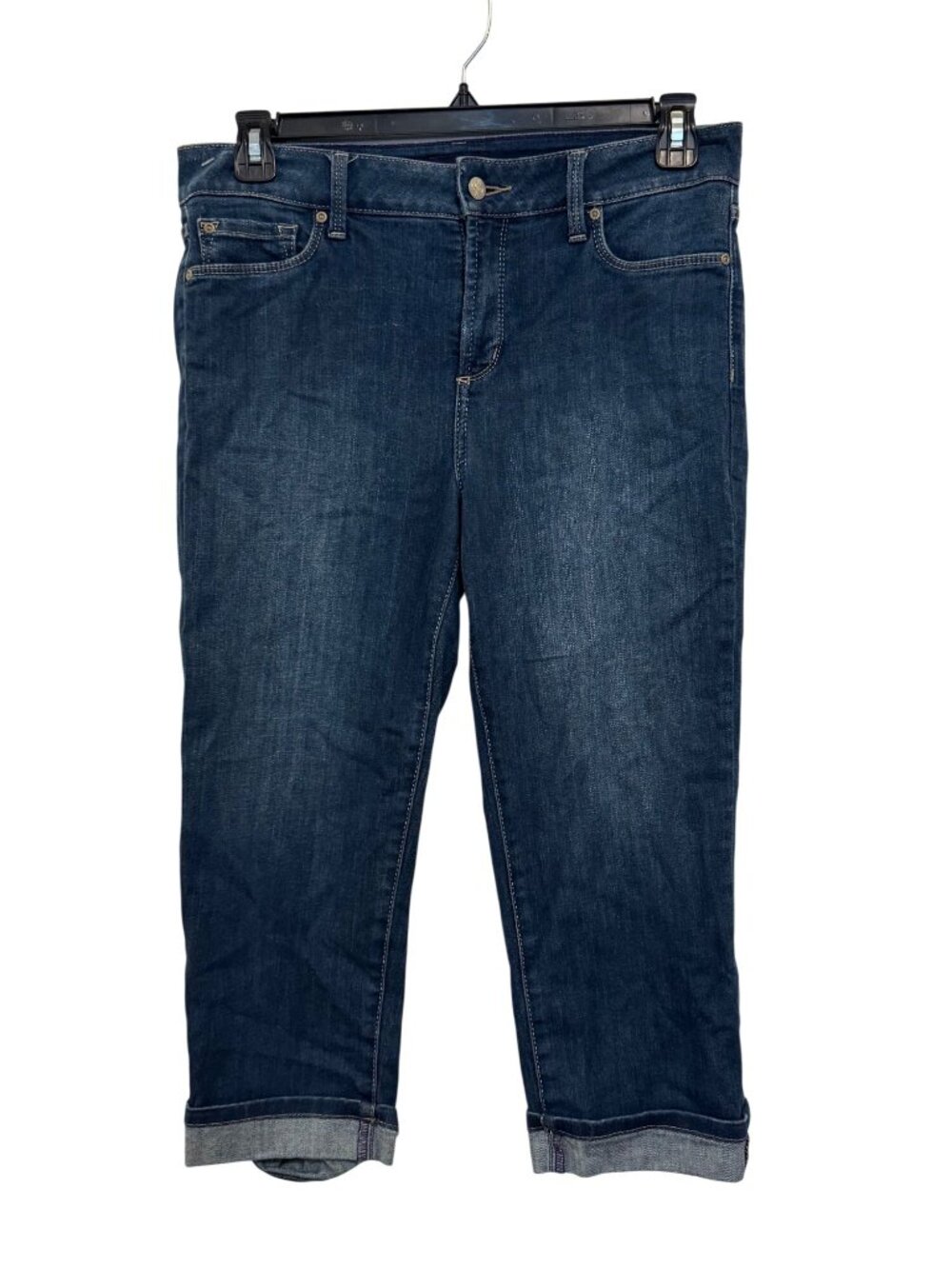 NYDJ Womens Denim Capri Jeans Size 10 Dark Wash Mid Rise